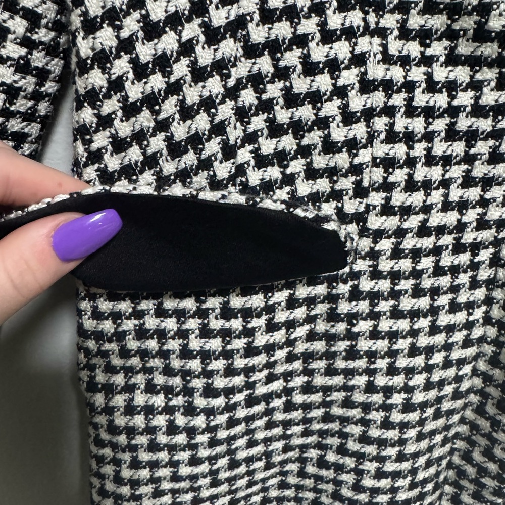 Zara Houndstooth Black and White Open Back Blazer Dress - Picture 8 of 11